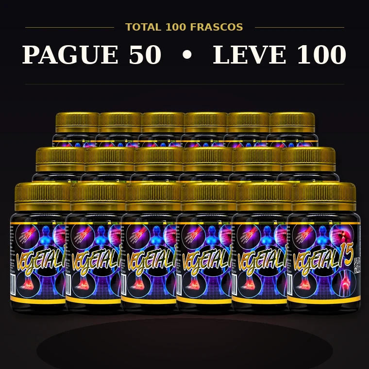 Kit com 100 frascos de Vegetal 15: pague 50, leve 100